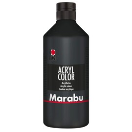 Marabu - Acrylic Paint, Creamy Water Based Acrylic Paint, Quick-Drying, Non-Fading, Waterproof, Apply with Brush and Sponge on Canvas, Paper and Wood, 500 ml