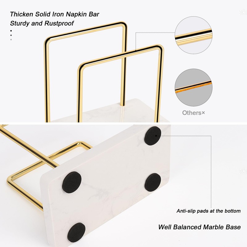 Livabber Napkin Holder, Metal Napkin Holder Modern Freestanding Tissue Paper