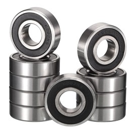 HiPicco 6202-14-2RS Deep Groove Bearings, ID 14mm x OD 35mm x Width 11mm Double Rubber Sealed Ball Bearings, Pre-Lubricated (GCr15) Chrome Steel 10pcs