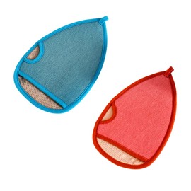 TOVINANNA 2pcs Scrub Gloves Muslin Reusable Wipes Exfoliating Bath Gloves Bath Wash Cloth Exfoliating Body Face Scrub Loofah Gloves Soap Wash Cloths Dove Body Wash Bath Scrub Viscose