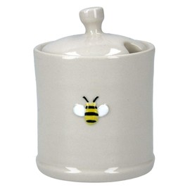 Gisela Graham Mini Ceramic Honey Pot – Beige – 7.5cm