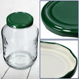 KADAX Screw Lid fi89 mm, Replacement Metal Lid Set, To89 Canning Lids Fits 1700 ml Jars, Twist-Off Lid with 6 Locking Teeth, Lids (Pack of 10, Green)