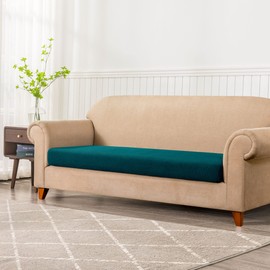 subrtex Sofa Seat Cushion Covers Stretch Polyester Fabric Seat Cushion Protector (2 Seaters, Teal)