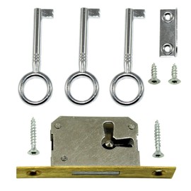 SN-TEC Mortice Lock/Furniture Lock/Cabinet Lock, Backset: 45 mm, Total Depth 60 mm, Can be Used Right/Left/Upper Including 3 Keys Including Strike Plate and Mounting Material