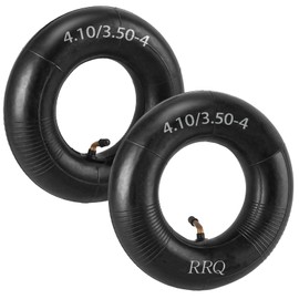 (2 Pack) RRQ 4.10/3.50-4 Tire Inner Tube with TR-87 Bent Valve Stem, 4.10/3.50-4 Heavy Duty Replacement Inner Tube for Wheelbarrows, Hand Trucks, Dollies, Wagon, Garden Carts, Lawn Mowers and More