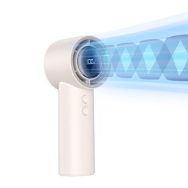 OTPEIR Portable Fan, Turbo Handheld Fan with Adjustable Speed(1-100), 4000mAh Battery Rechargeable Personal Fan with Digital Dispay, Small Fan for Travel/Sport/Camping (White)