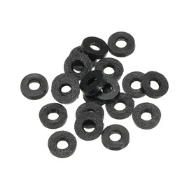 PATIKIL M3 Rubber Flat Washer, 20 Pack 3mm ID 7mm OD 1.2mm Thick Sealing Spacer Gasket Ring for Faucet Pipe Water Hose Fastener Bolt, Black