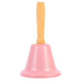 MAGICLULU 1Pcs Xmas Hand Call Bell Handbell with Wooden Handle Solid Loud Hand Bell for Christmas Dinner Calling Decor Pink
