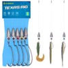 Texas-Rigs-for-Bass-Fishing-Leaders-with-Weights-Hooks-Rigged-Line-Kit (5/0 Hooks-3/8 oz Weight-5pcs)