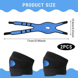 Bettinay 2 Pcs Knee Brace for Women Men, Adjustable Breathable Knee Strap for Leg Support Sports Protect the Patella