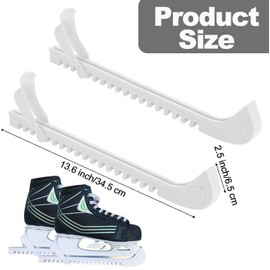 Ice Skate Guards Ice Skate Blade Covers Wear-Resistant Hockey Skates Blade Guards Ice Hockey Equipment 1 Pair of with Adjustable Buckle Skate Guards for Ice Skating, Figure Skates, Hockey