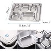 AIYoo 2 Pack Stainless Steel Divided Plates, Large 6 Sections