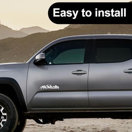 OUESAAS Snow Mountain Tree Emblem for 2016-2023 Tacoma, 2 Pcs Snow Mountain Tree Graphic Logo Badge, Trunk Mountain Logo Emblem, Car Exterior Accessories (Silver Black)