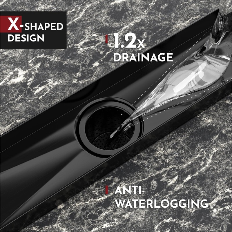 WEBANG 12 Inch Linear Shower Drain Rectangular Floor Drain with