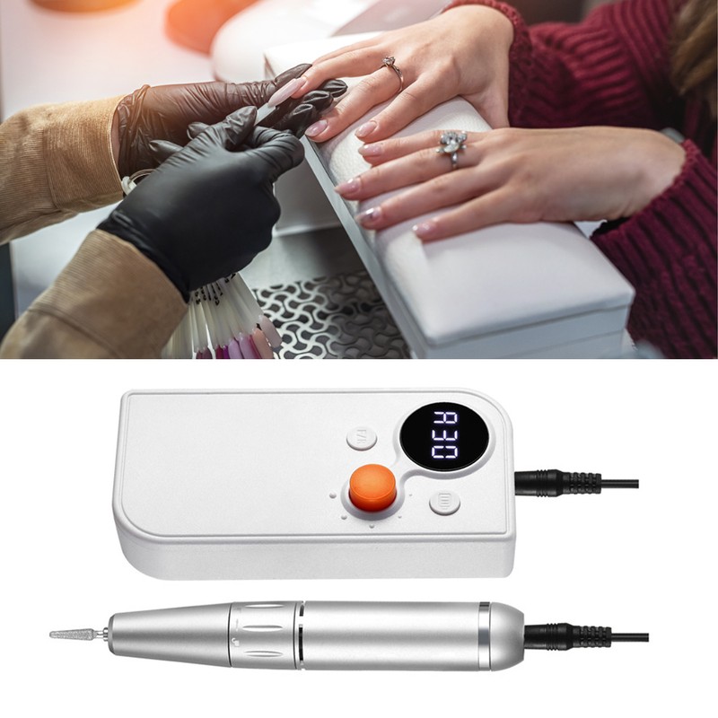 UV101 Nail Drill Machine LED Screen 0‑30000RPM Potable Nail Grinding