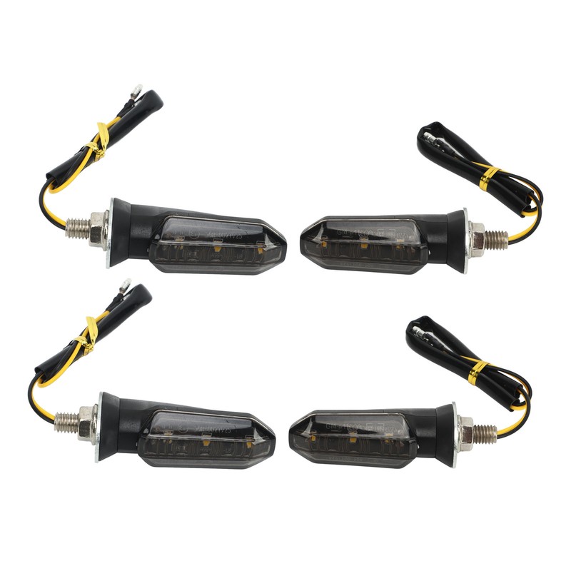 4Pcs Motorcycle LED Turn Signal Lights Mini Front Rear Indicator