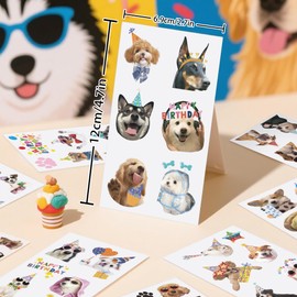 JoyfulGlam Dog Tattoos for Kids - Fun Dog Temporary Tattoos Stickers, Puppy Animal Themed Birthday Party Decorations,Baby Shower Supplies & School Games Gifts Rewards for Kids Boys Girls Children