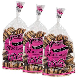 Green's Bakery Chocolate Rugelach Kosher Pastry, 14 oz - 3 Pack