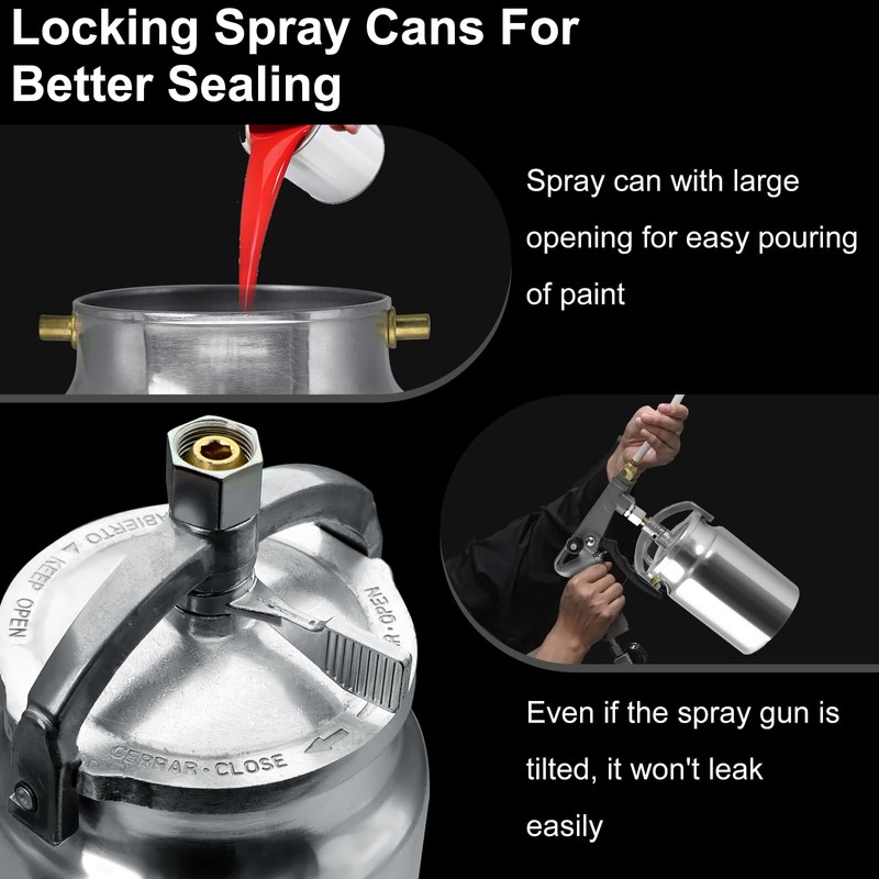 Undercoating Spray Gun with 1000ml Suction Feed Cup,Straight & 360°