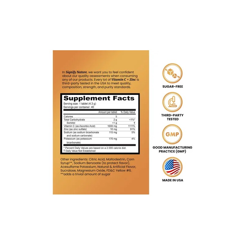 Signify Nature Vitamina C 1000mg Zinc 40 Tabletas