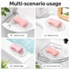3 Pcs Silicone Soap Dish Self Draining Soap Holder with