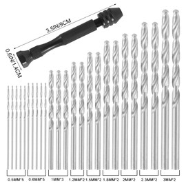 37pcs Pin Vise Hand Drill Set Include Pin Vise Hand Drill, 0.3-1.2mm PCB Mini Drills and 0.5-3.0 Twist Drills for Craft Carving DIY