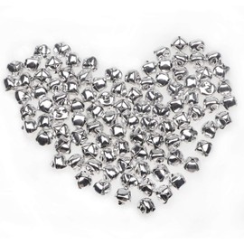 HUASUN Bells Clamps Pack of 100 Colourful Metal Bell Sleigh Bells Small Christmas Tree Bells for Christmas Party Decoration, Wreath, Cat Collars, DIY Ornament Jewellery Making