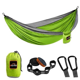 Anortrek Camping Hammock, Camping Essential, Lightweight Portable Hammock with Tree Straps, Suitable for Outdoor, Hiking and Travel, Single or Double Nylon Breathing Hammock