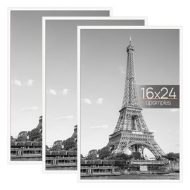 upsimples 16x24 Frame White 3 Pack, Poster Frames 16 x 24 for Horizontal or Vertical Wall Mounting, Scratch-Proof Wall Gallery Photo Frame