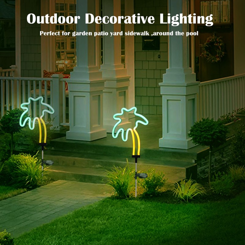 SunKite Coconut Solar Decorative Stake Lights - Outdoor Waterproof Neon