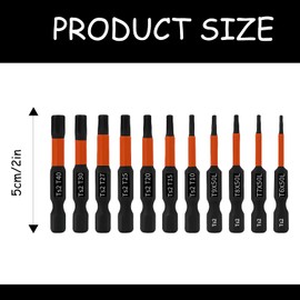 ALLY-MAGIC 11 Piece Torx Bit Set, Screwdriver Bit Set, T6-T40 Hex Shank Screwdriver Bit, for Repairing Furniture, Car, Electrical Appliances, E21-LSDTZ