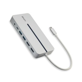 LINDY 43360 DST-Mx Duo USB C Laptop/MacBook Mini Docking Station - 2X HDMI 4K@60Hz, PD 3.0 100W, USB 3.2 Gen 1, Gigabit Ethernet, Audio, HDCP2.2,>Thunderbolt 3, Display, Hard Drive, Printer, Webcam