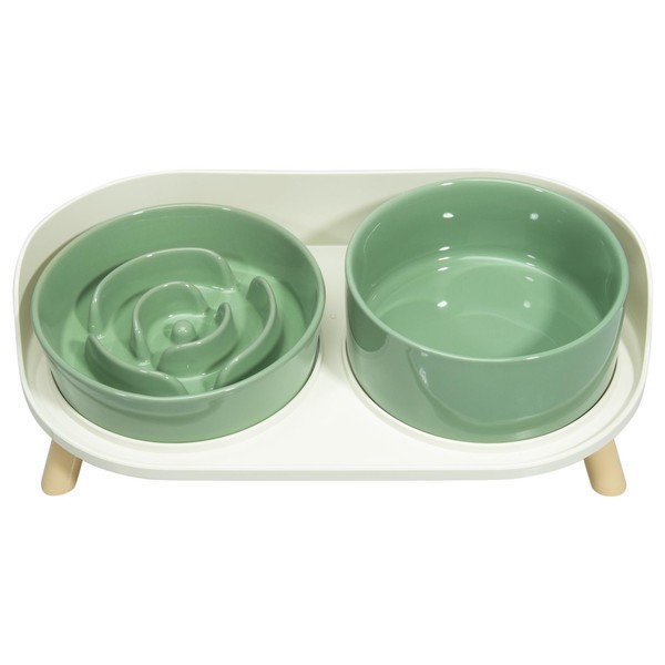 Elevated Slow Feeder Dog Bowls - Slow Down Dog Food