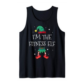 I'm The Fitness Elf Matching Costume Clothing Christmas Tank Top