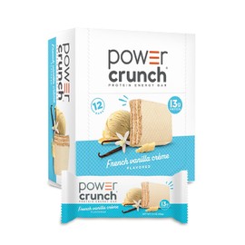 Power Crunch Barra energética de proteínas, crema de vainilla francesa, 12 unidades 1.4 oz (40 g)