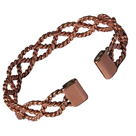 Magnetic Solid Copper Lace Bracelet - 2 Wrist Sizes - CCB - MB14 (Medium - 172mm (6 3/4") to 195mm (7 3/4"))