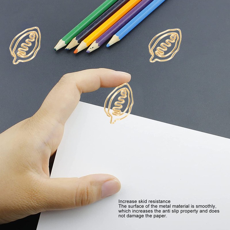 100pcs Special Shape Paper Clips Creatively Cute Plated Metal Bookmark