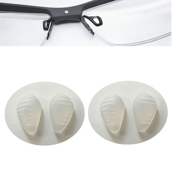 Eyeglasses Nose Pads,BEHLINE Soft Silicone Glasses Nose Pads Nose Piece Replacement for N IKE Glasses Eyeglasses Sunglasses and Eyewear,Push-in/Snap in Nose Bridge Pads/Nose Guards(White,2 Pairs)