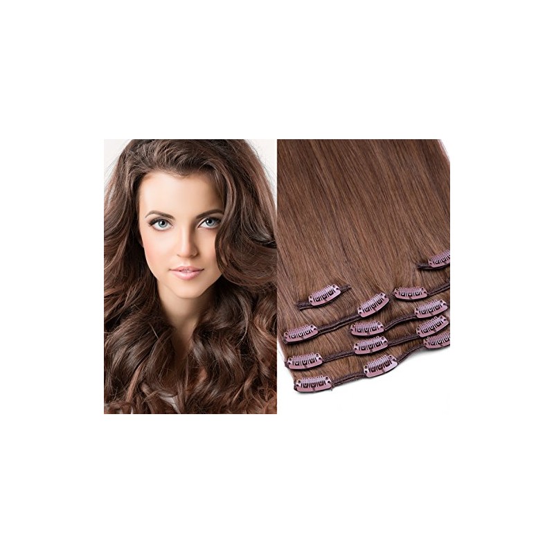 GlamXtensions Clip-In Extensions Set for Complete Hair Extensions, 100% Remy
