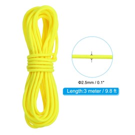 PATIKIL Archery D Loop Rope 10 ft, Bow Tendon Relief Cam Wire Cam Loop Buckle Ring for Compound Bow, Yellow
