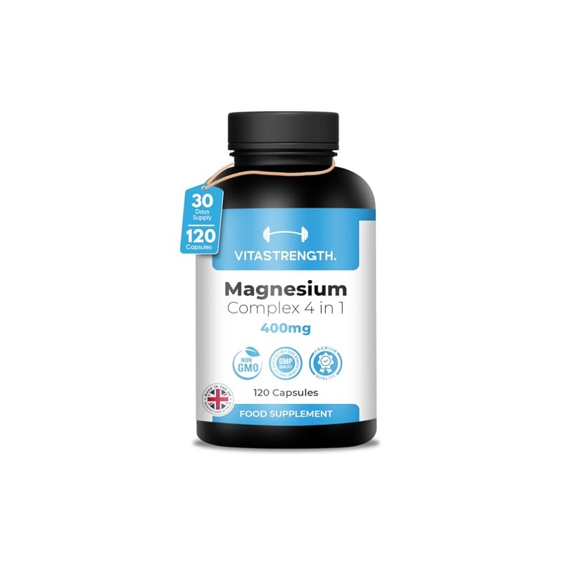Magnesium Supplement 4 in 1 – 120 Capsules, 400mg Daily