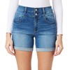 WallFlower Women's Sassy 5-Inch Midi Denim Shorts High-Rise Insta Soft