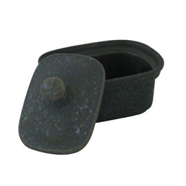 Bunzlauer Keramik Margarine Tin Small for a 250 g Pack in Decorative ZIELON (Green)