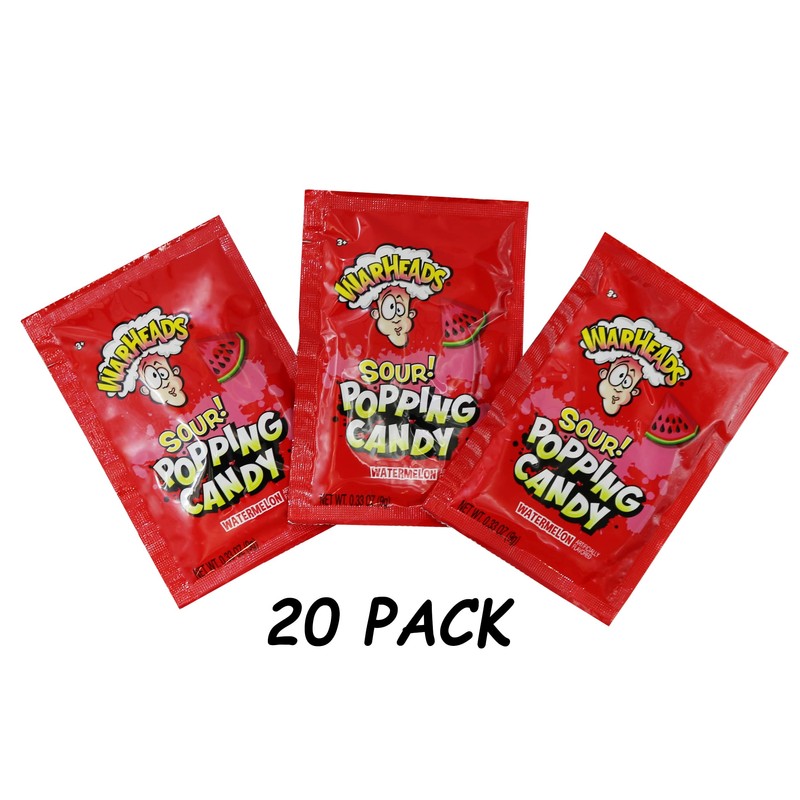 Warhead Popping Candy, Sour Pop Rocks Candy 0.33 Oz (Pack