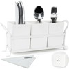 KAQAHIDO Utensil Caddy with Drain Holes, Cutlery Organizer for Kitchen