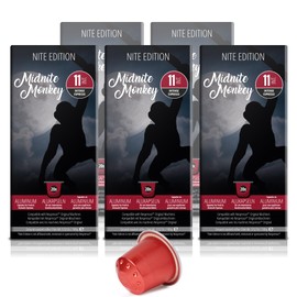 Midnite Monkey 100 Espresso Capsules Nespresso Compatible I Intensity 11 I Aluminium Coffee Capsules I Recyclable