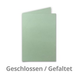 FarbenFroh by GUSTAV NEUSER 100 x Folding Cards DIN A6, Eucalyptus (Green) - 10.5 x 14.8 cm - Blank Folded Cards for Invitations, Greeting Cards