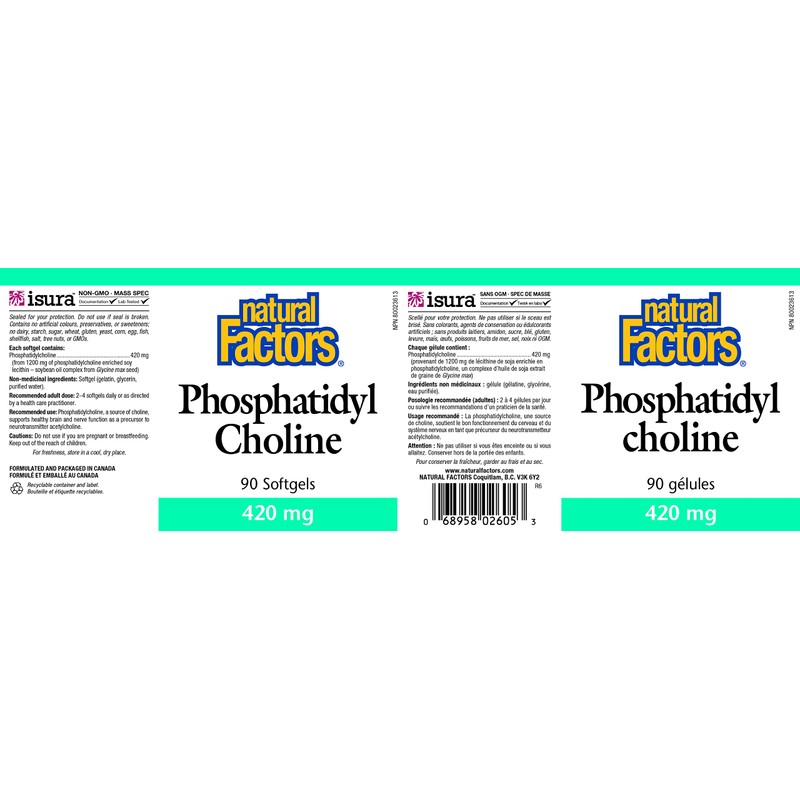 Natural Factors Natural Factors - Phosphatidyl Choline 420mg, 90 Softgels