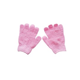 Dual Pack Exfoliating Shower Gloves - Bath and Body Exfoliator Mitts - Gentle Scrub for Ingrown Hair and Dead Skin - Set of 2 Pairs (Blue and Pink)