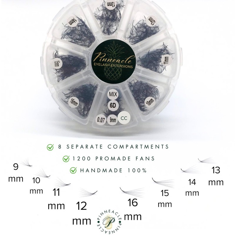 1200 Premade volume fans eyelash extension | 8 sizes-in-1 round